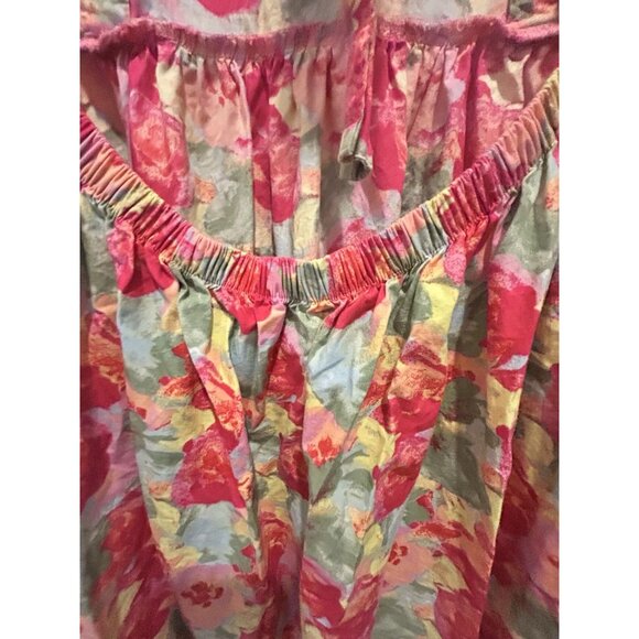 Peyton & Parker Bright Floral Ruffled Smocked Tie Back Maxi Dress Size Large - Picture 8 of 15